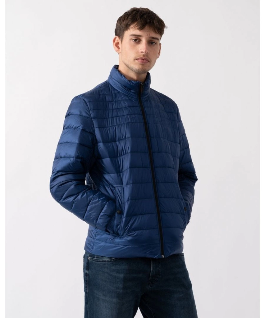 Hugo Boss Oden 1 Mens Lightweight Padded Jacket with Water-Repellent Finish - Blue - Size Large